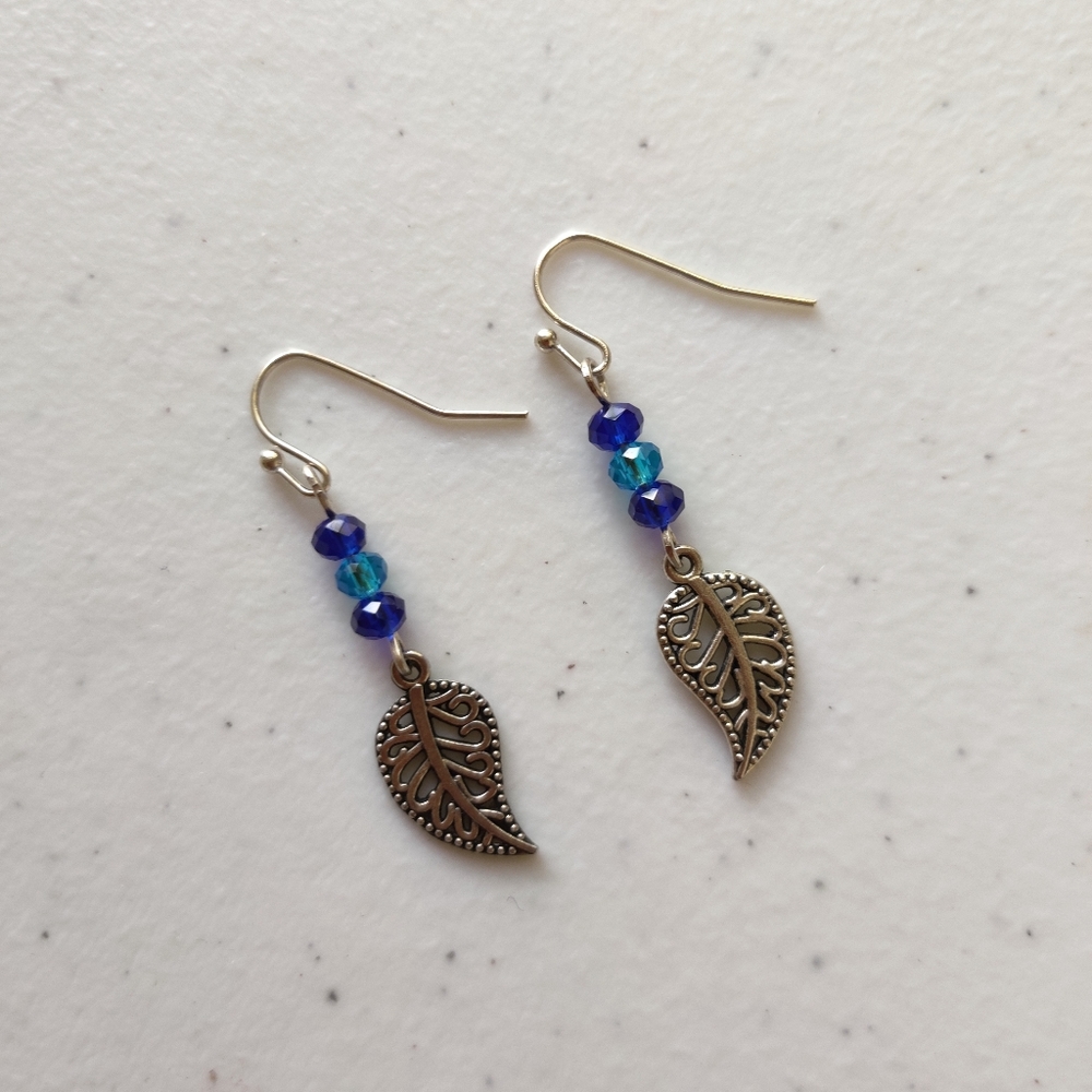 3 for $10 - Blue leaf dangles
